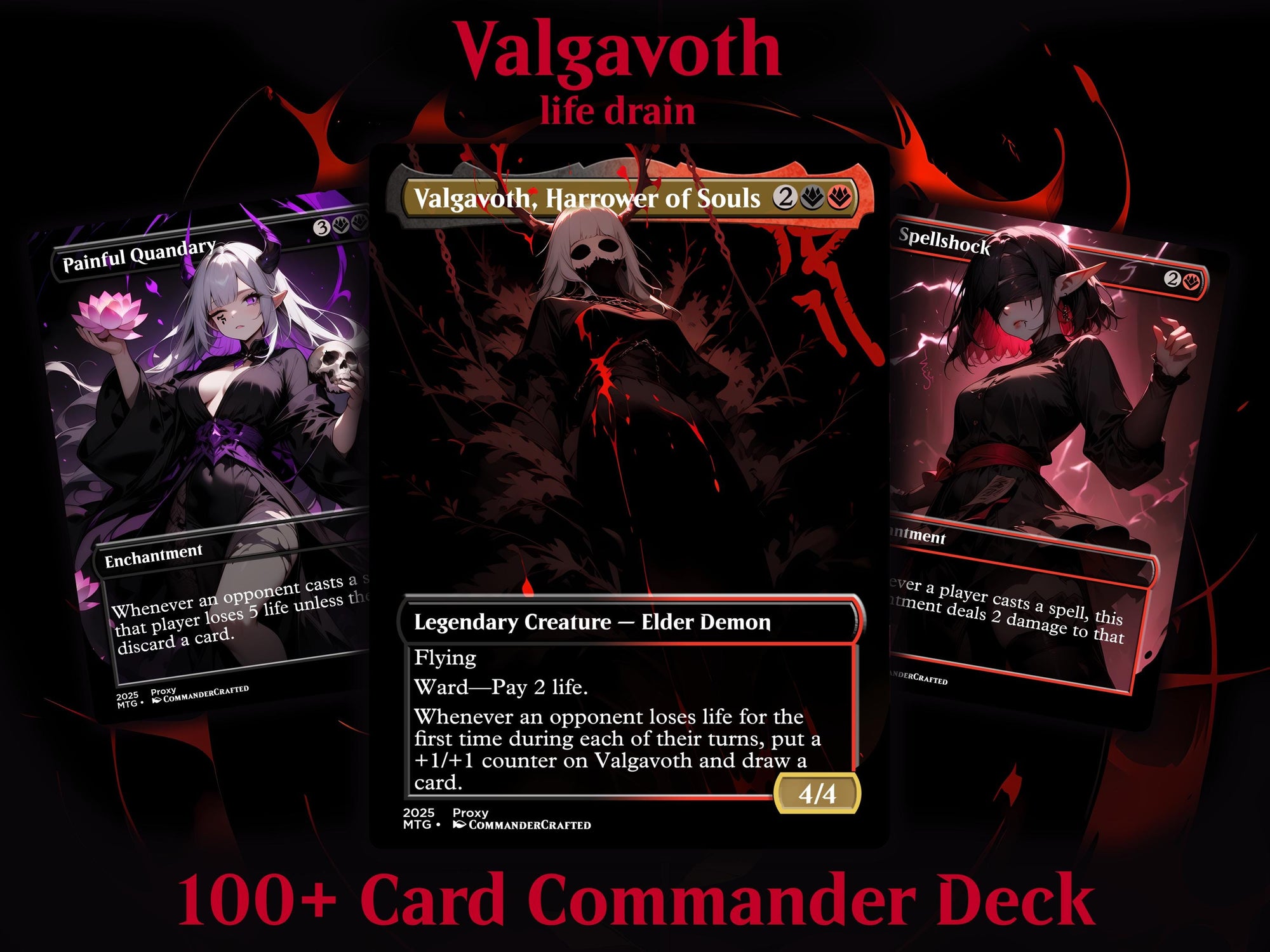 Life Drain Commander Deck Valgavoth, Harrower of Souls Complete EDH Proxy Deck