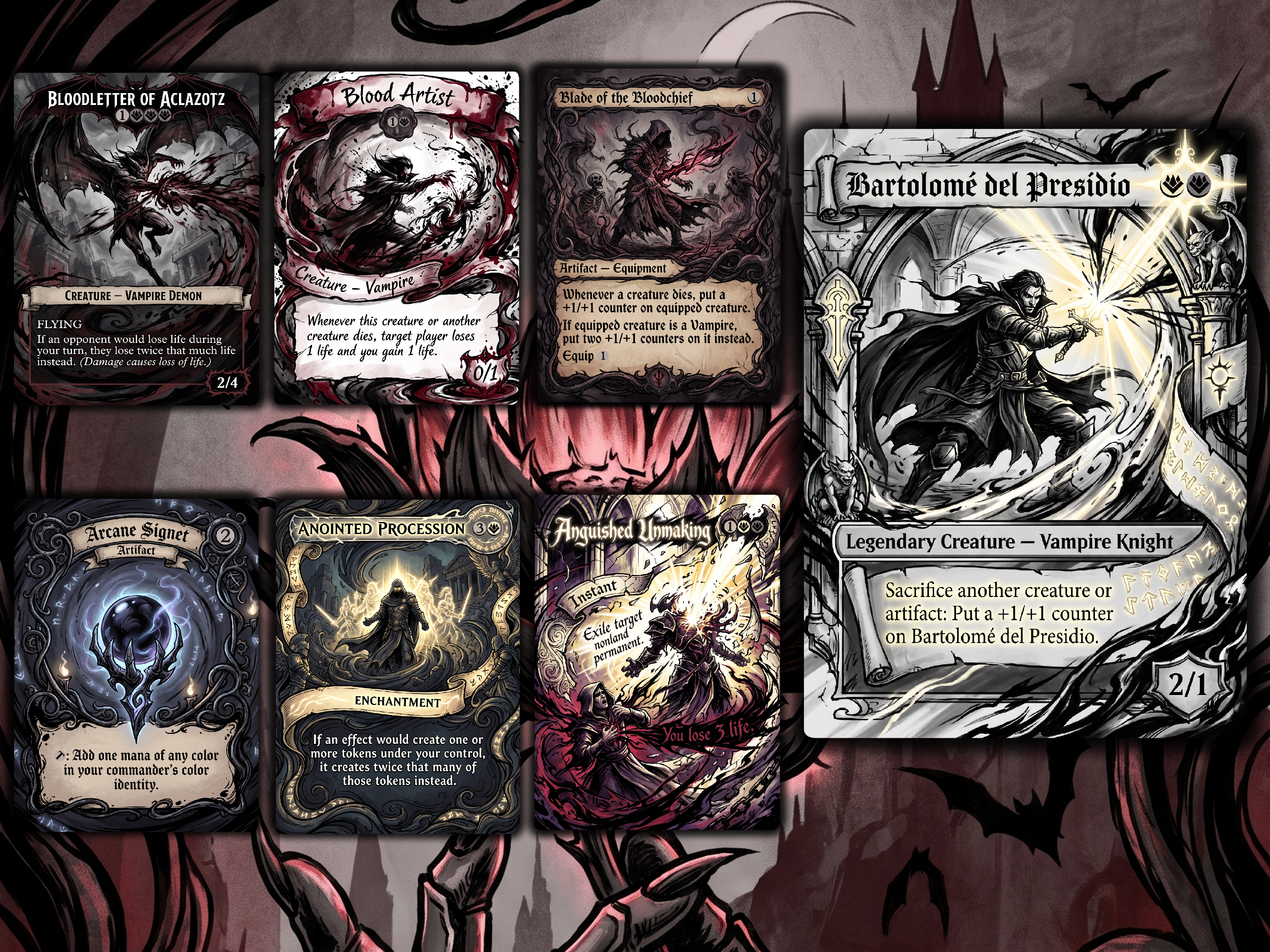Vampire Tribal Clavileño Proxy Commander Deck