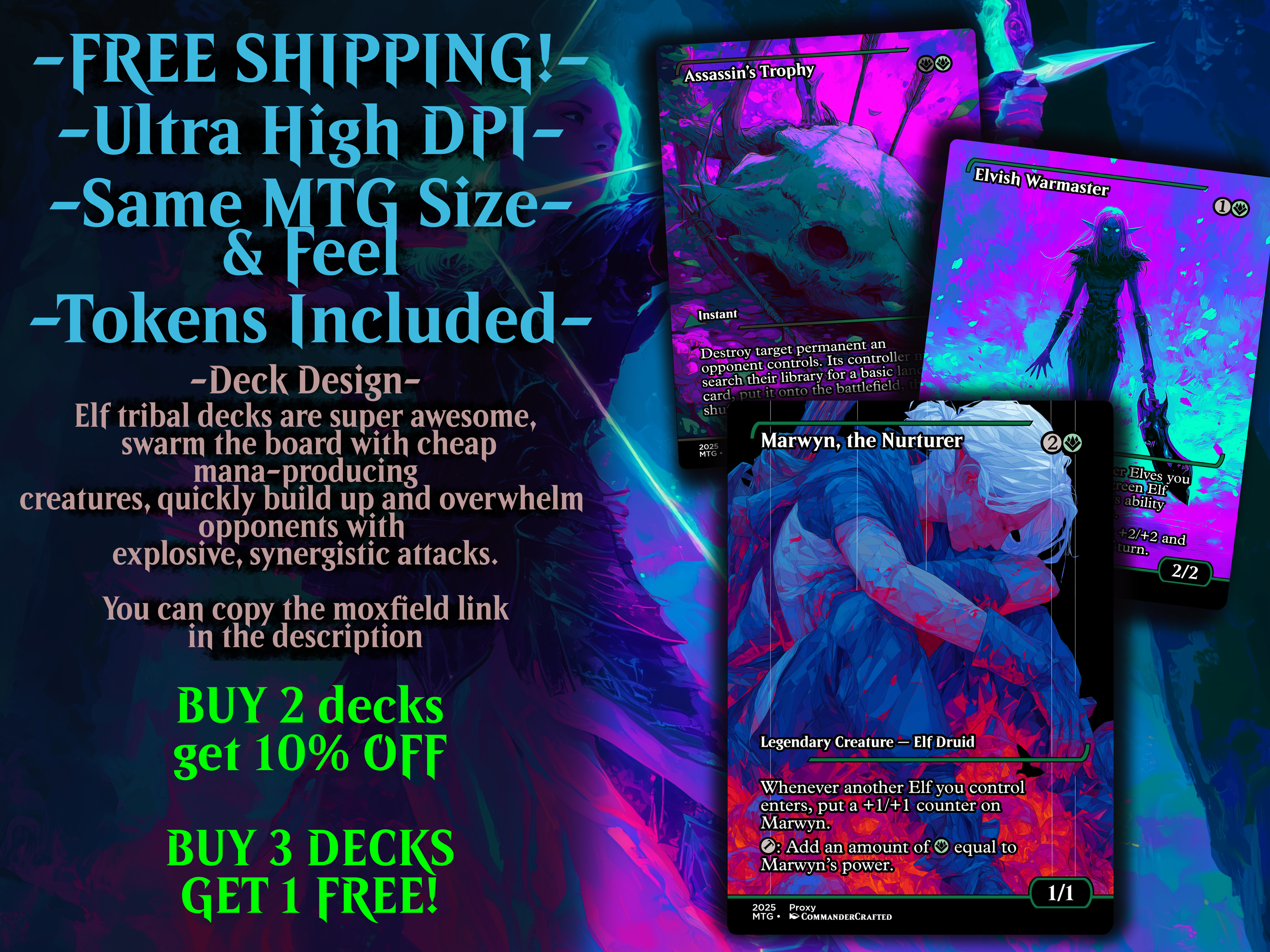 Lathril Elf Tribal Commander Proxy Deck