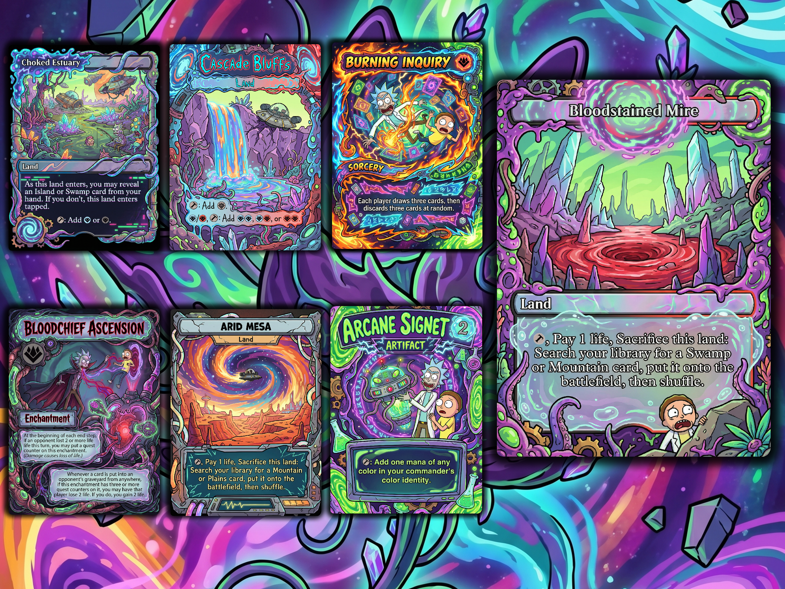 Nekusar, the Mindrazer Rick and Morty Commander Proxy Deck
