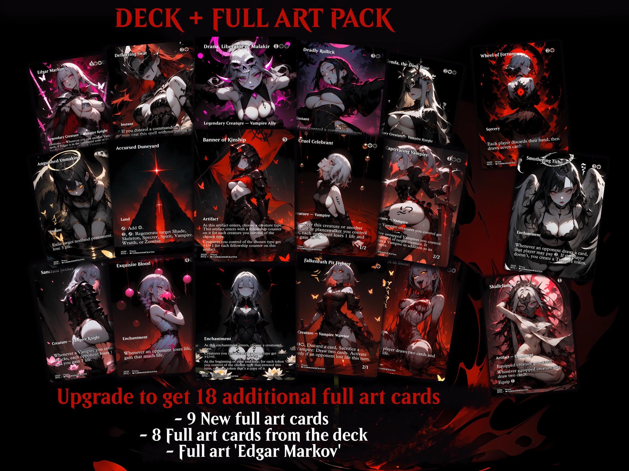 Vampire Tribal Commander Deck Edgar Markov Complete EDH Proxy Deck
