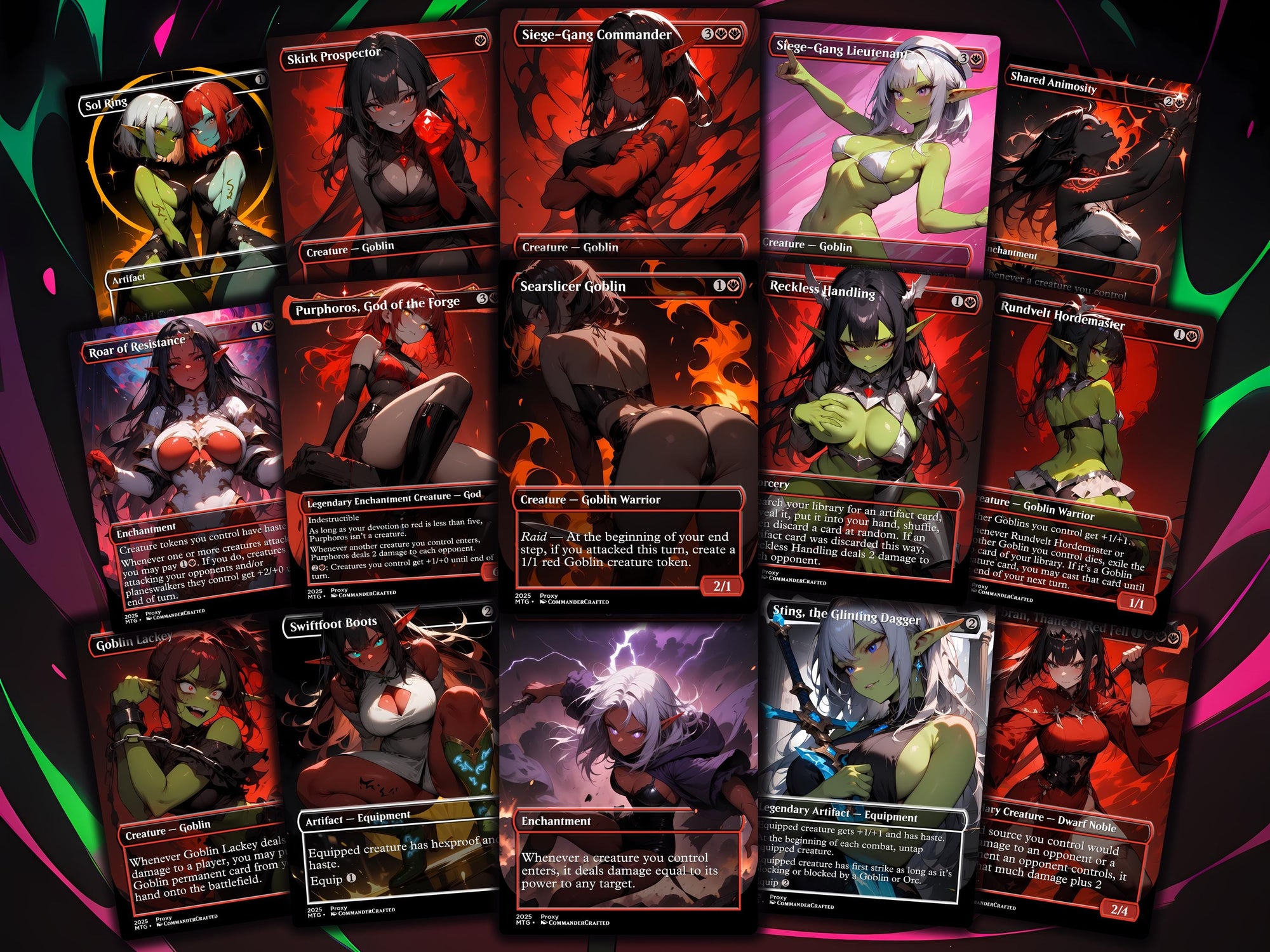 Goblin Tribal Commander Deck Krenko Mob Boss Complete EDH Proxy Deck