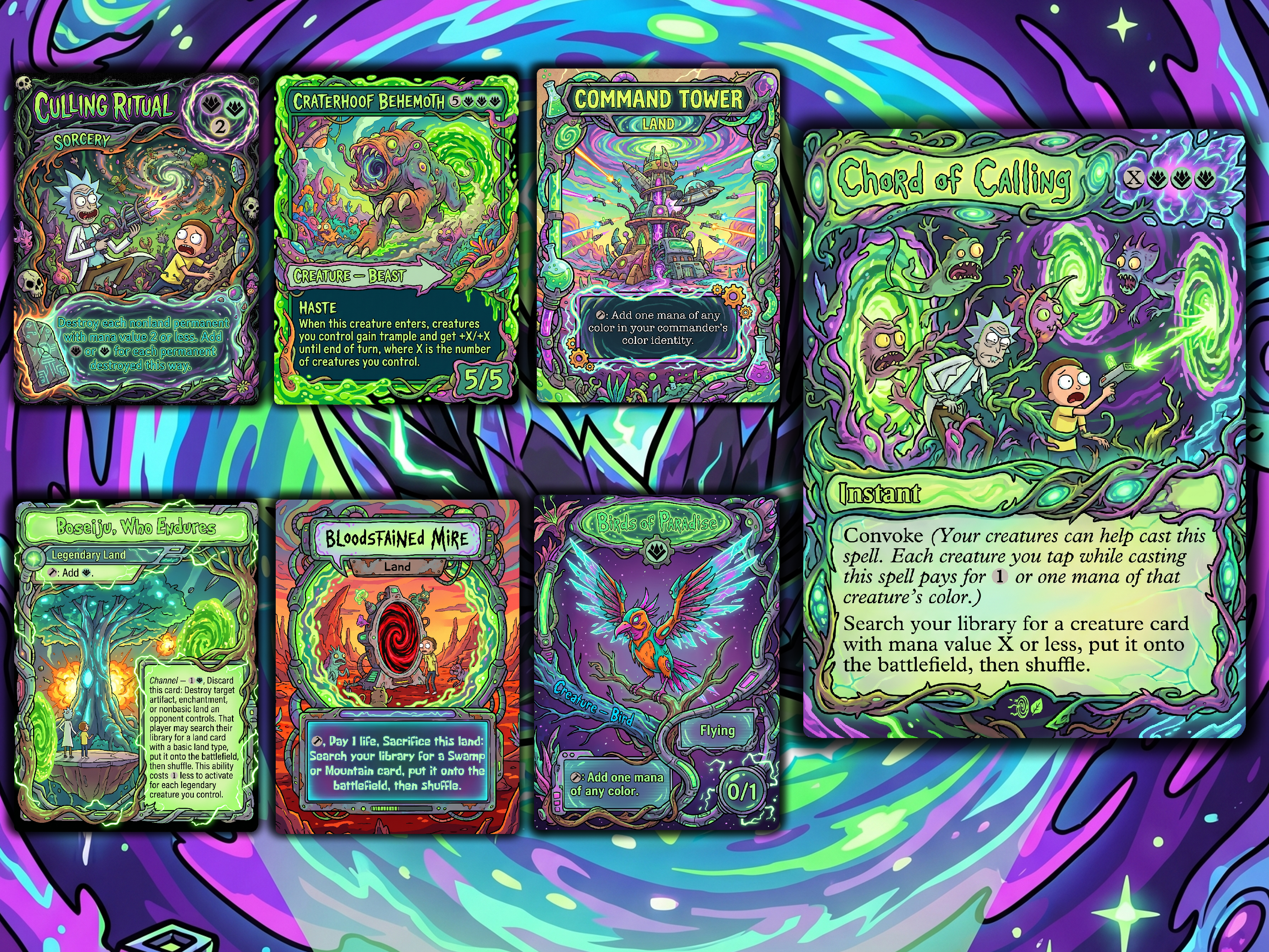 Chatterfang Squirrel Tribal Rick and Morty Commander Proxy Deck