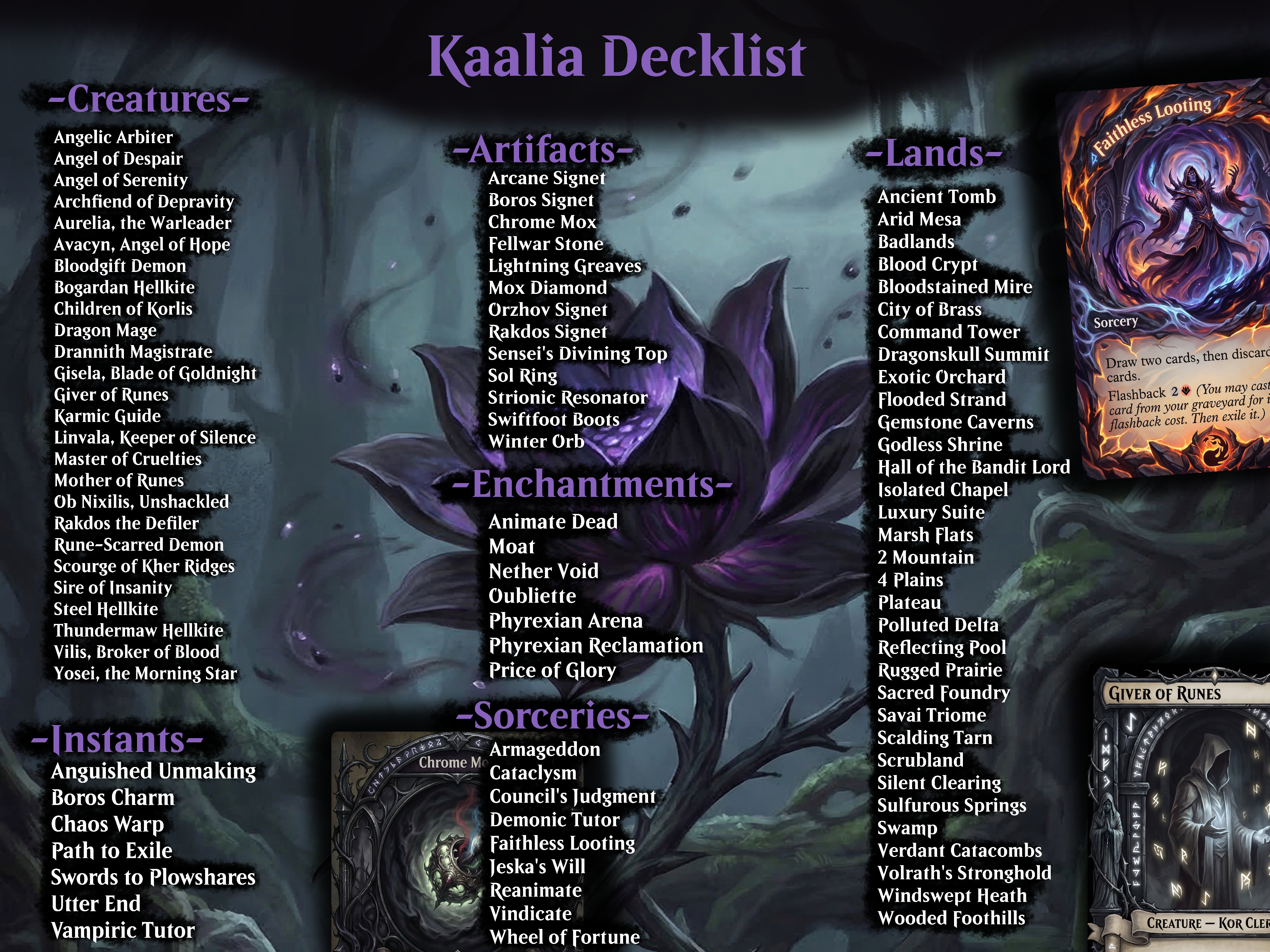 Kaalia Angel Demon Dragon Tribal Commander Proxy Deck