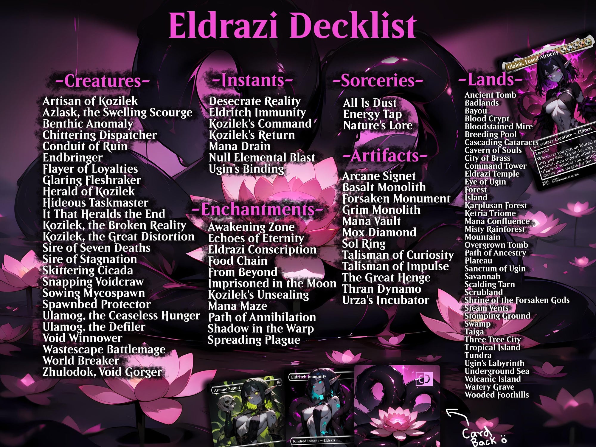 Eldrazi Tribal Commander Deck Ulalek, Fused Atrocity Complete EDH Proxy Deck