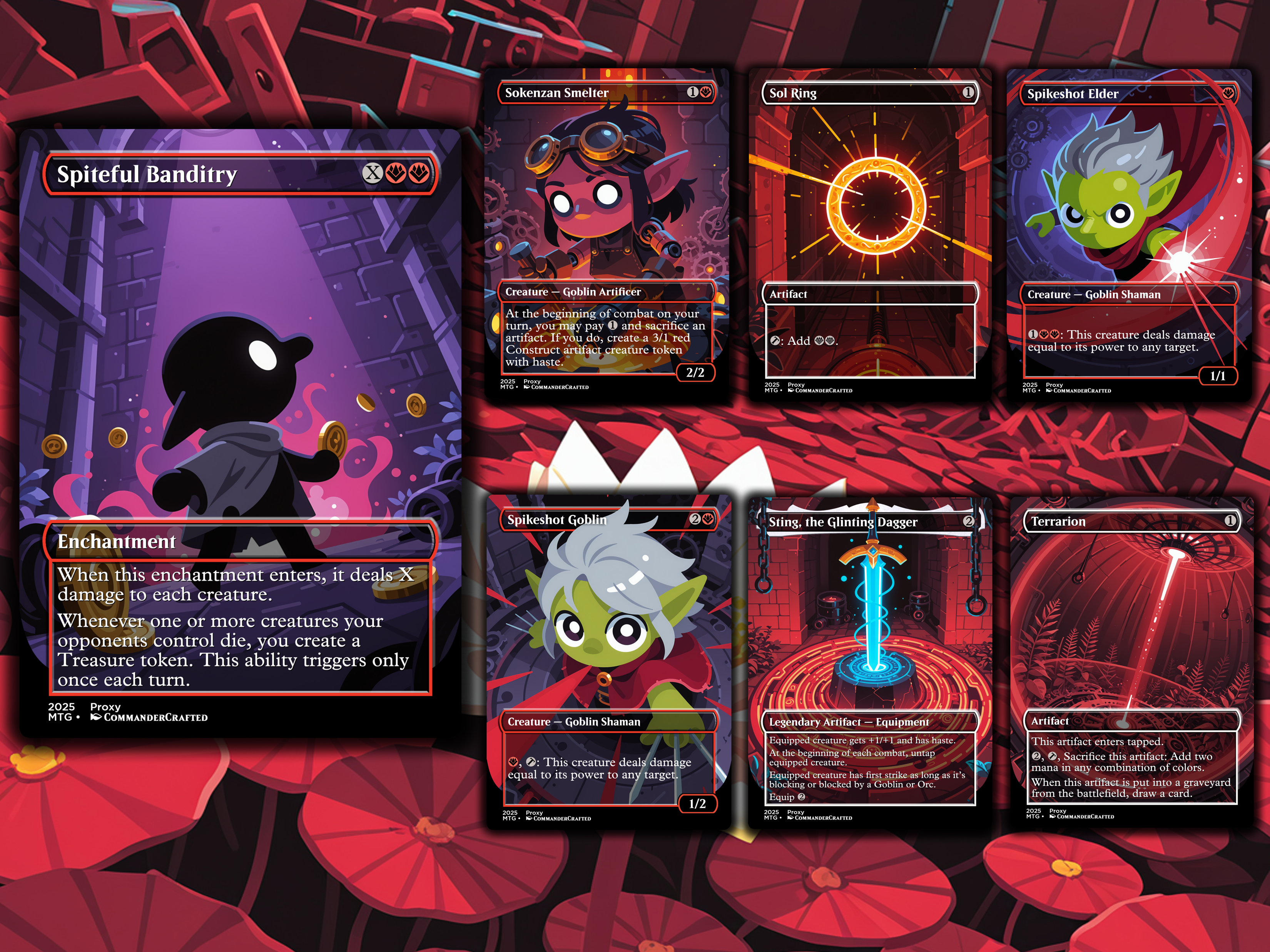 Goblin Artifact Commander Deck: Krenko Baron of Tin Street EDH Proxy Deck