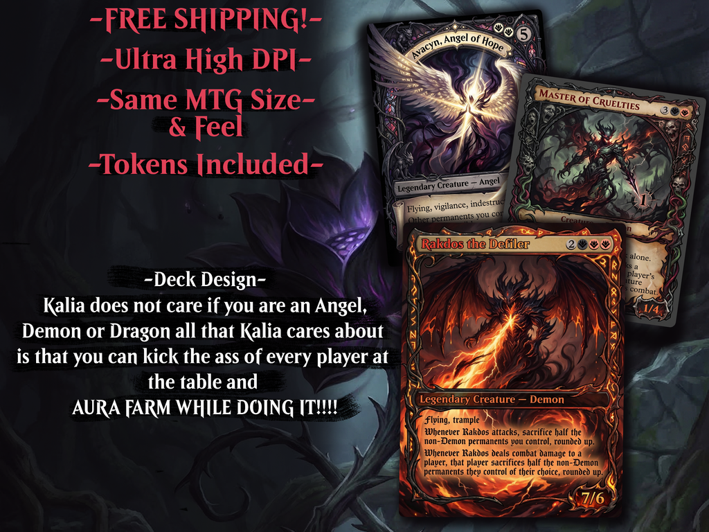 Kaalia Angel Demon Dragon Tribal Commander Proxy Deck