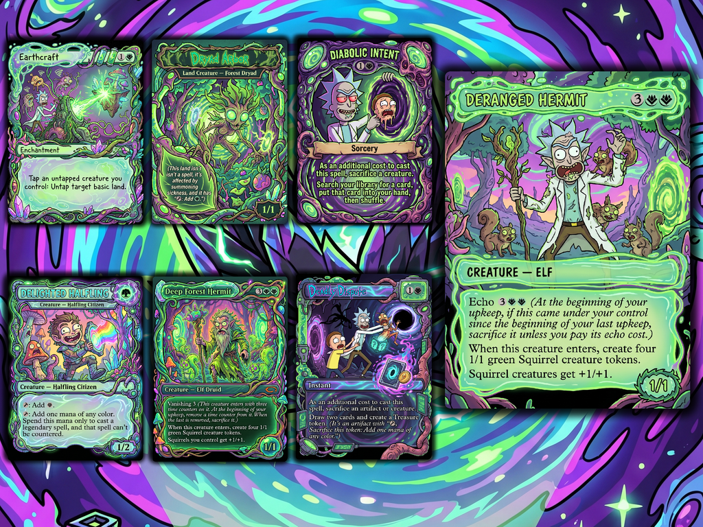 Chatterfang Squirrel Tribal Rick and Morty Commander Proxy Deck
