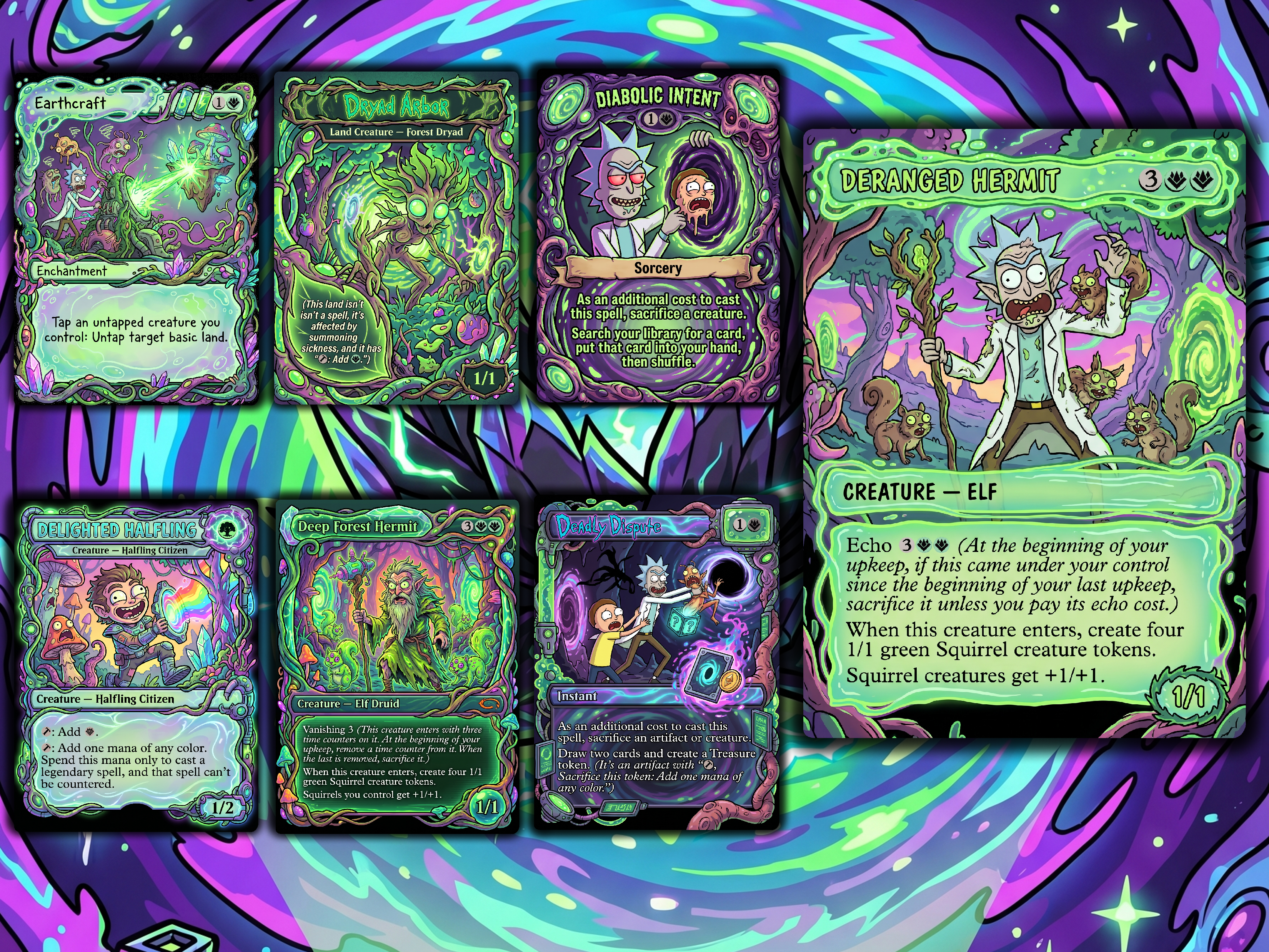 Chatterfang Squirrel Tribal Rick and Morty Commander Proxy Deck
