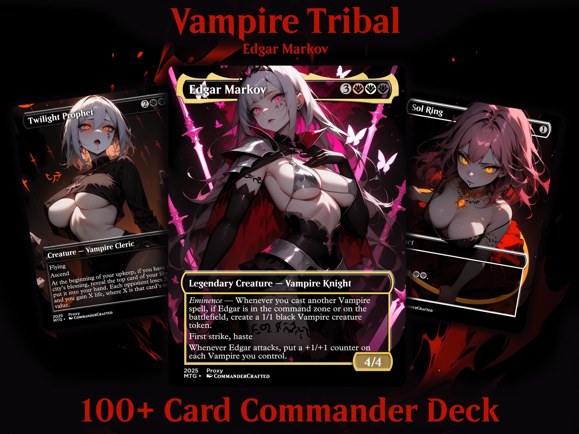 Vampire Tribal Commander Deck Edgar Markov Complete EDH Proxy Deck