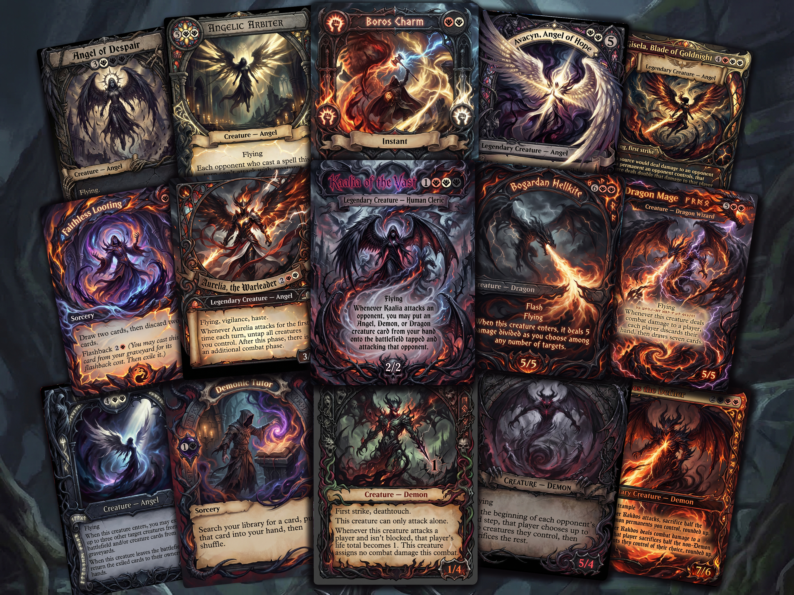 Kaalia Angel Demon Dragon Tribal Commander Proxy Deck