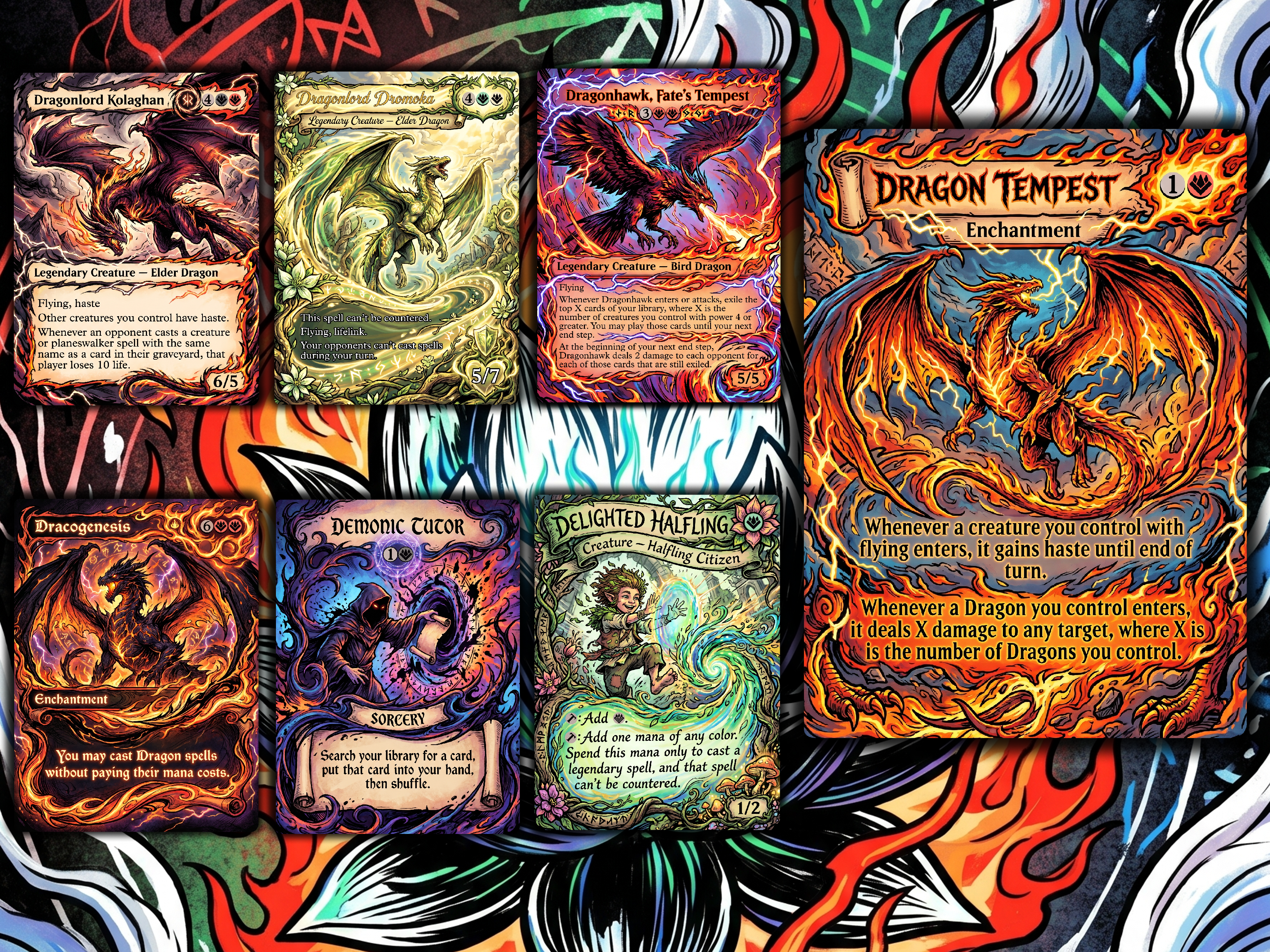 Dragon Tribal Ur-Dragon Proxy Commander Deck