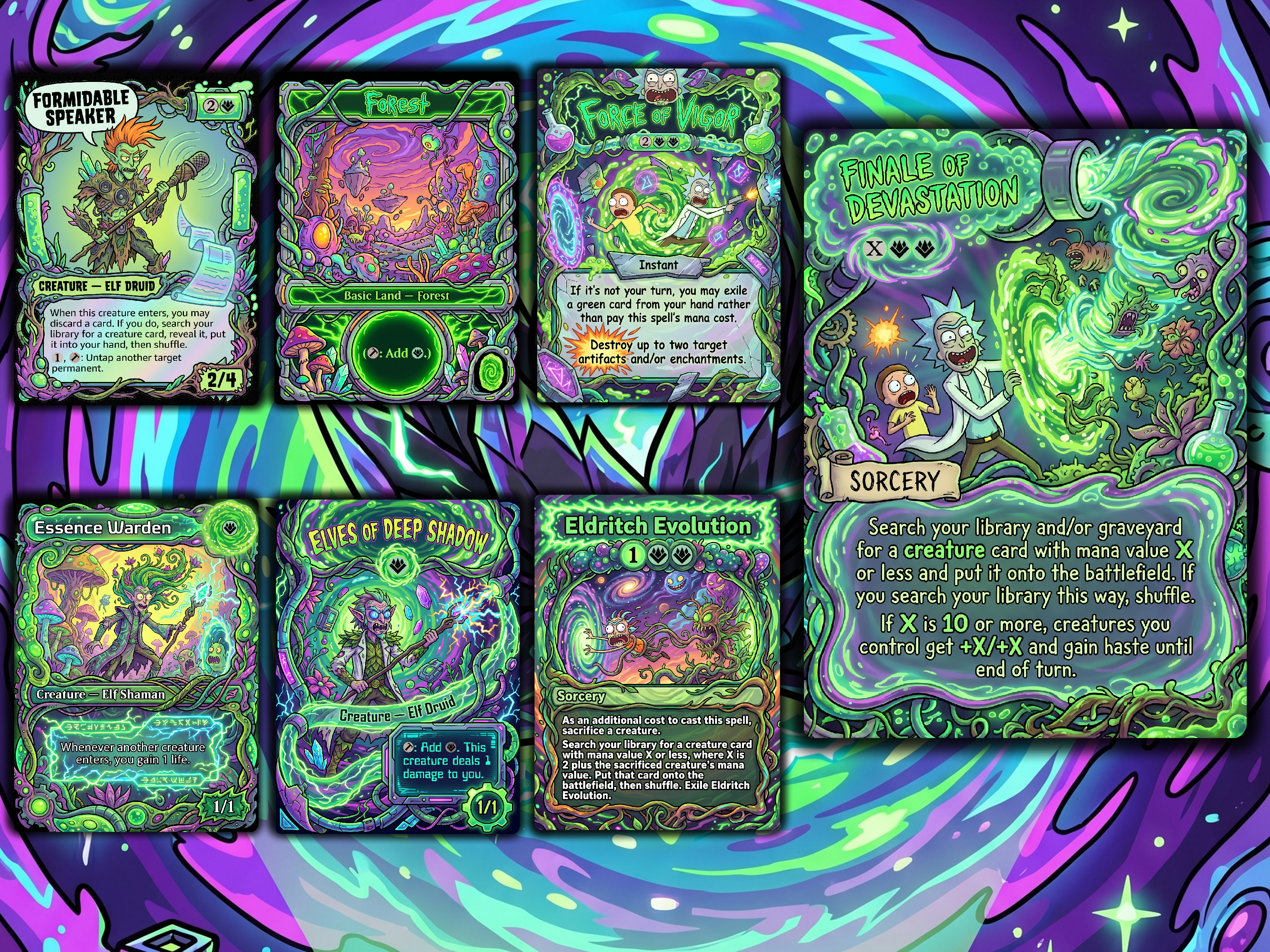 Chatterfang Squirrel Tribal Rick and Morty Commander Proxy Deck