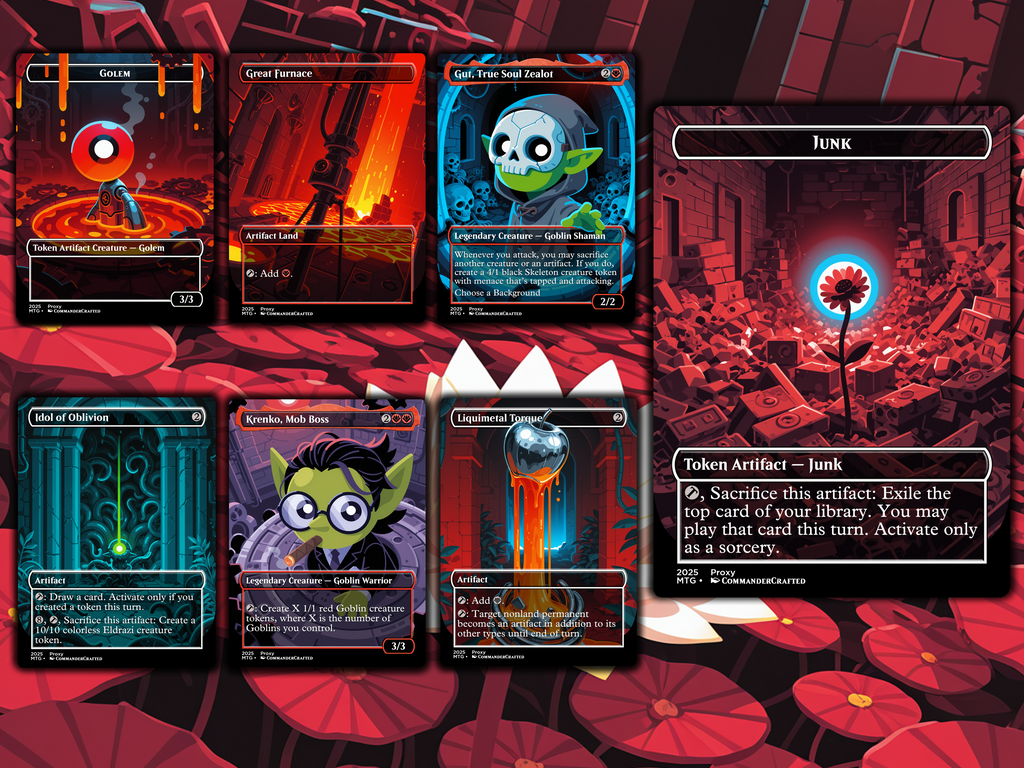 Goblin Artifact Commander Deck: Krenko Baron of Tin Street EDH Proxy Deck