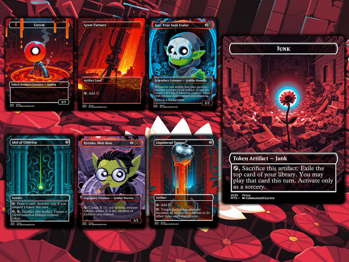 Goblin Artifact Commander Deck: Krenko Baron of Tin Street EDH Proxy Deck