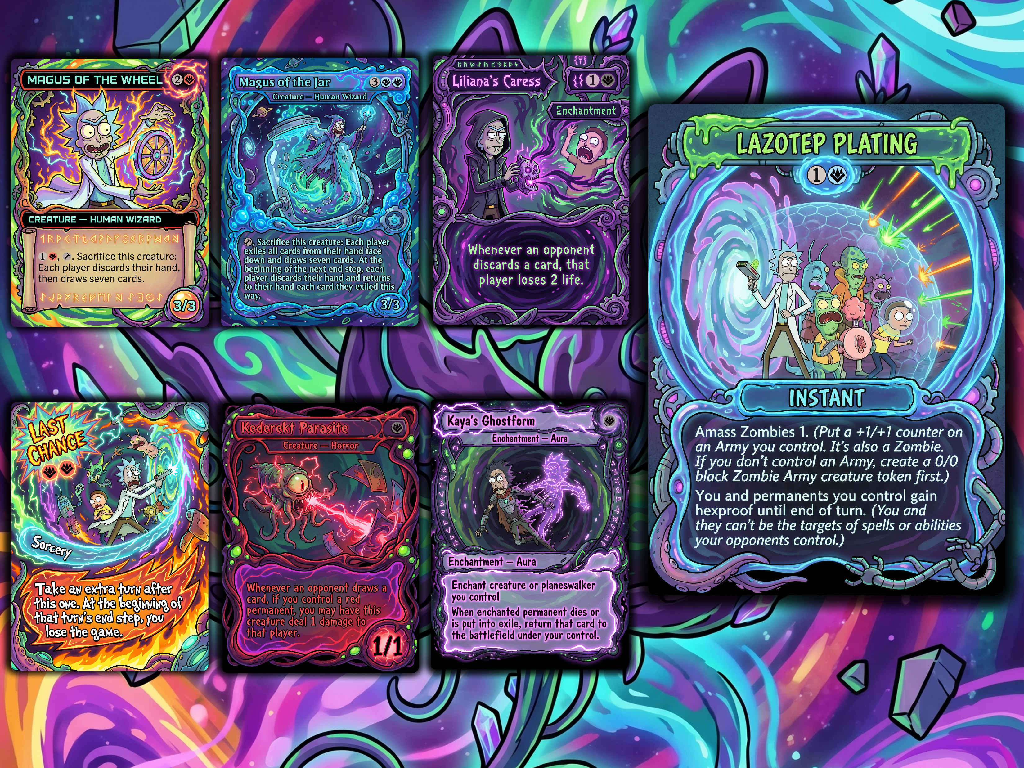 Nekusar, the Mindrazer Rick and Morty Commander Proxy Deck