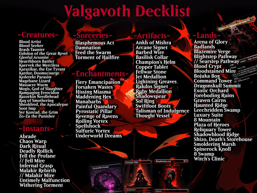 Life Drain Commander Deck Valgavoth, Harrower of Souls Complete EDH Proxy Deck