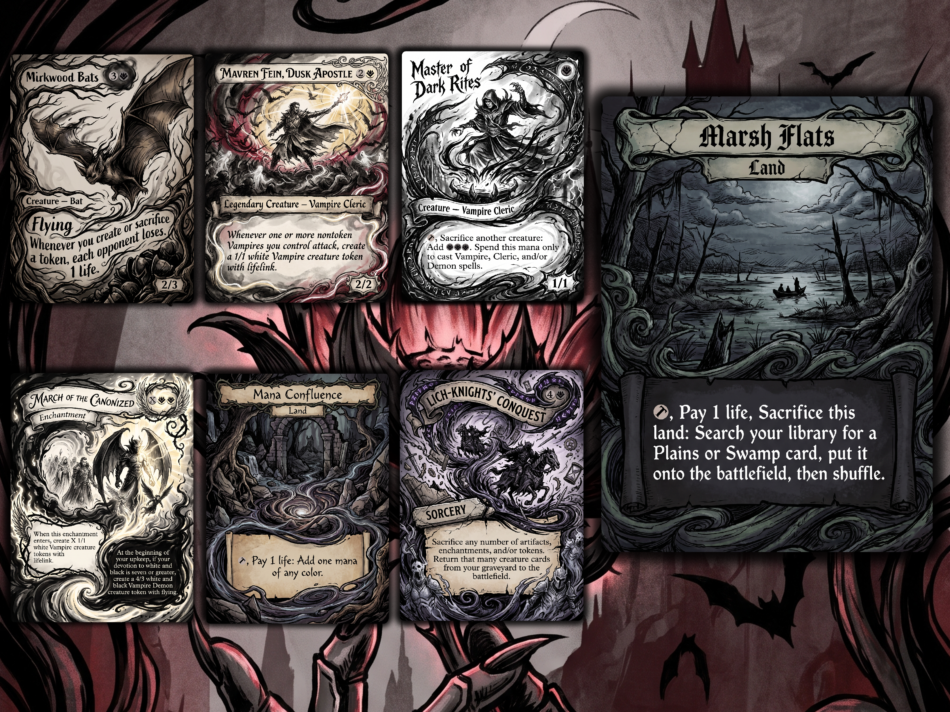 Vampire Tribal Clavileño Proxy Commander Deck