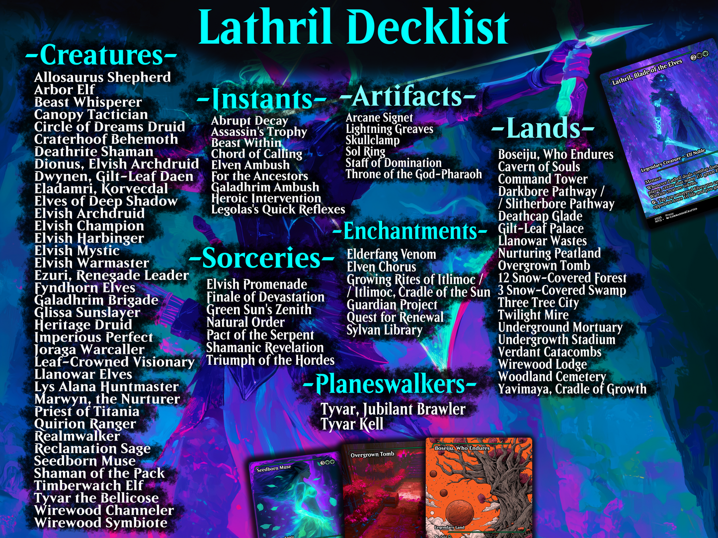 Lathril Elf Tribal Commander Proxy Deck