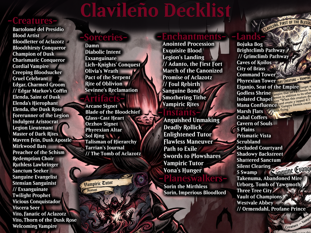 Vampire Tribal Clavileño Proxy Commander Deck