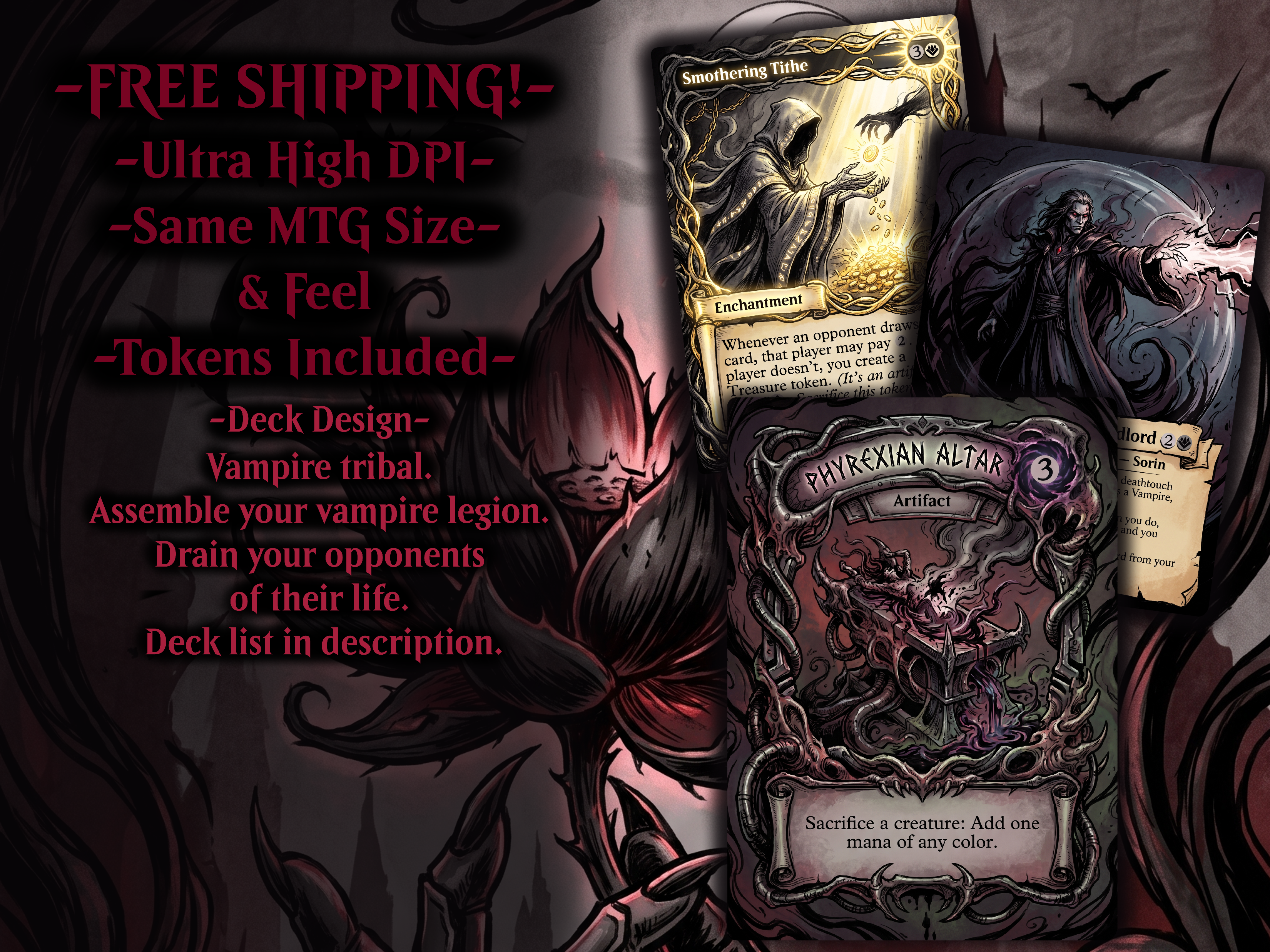 Vampire Tribal Clavileño Proxy Commander Deck