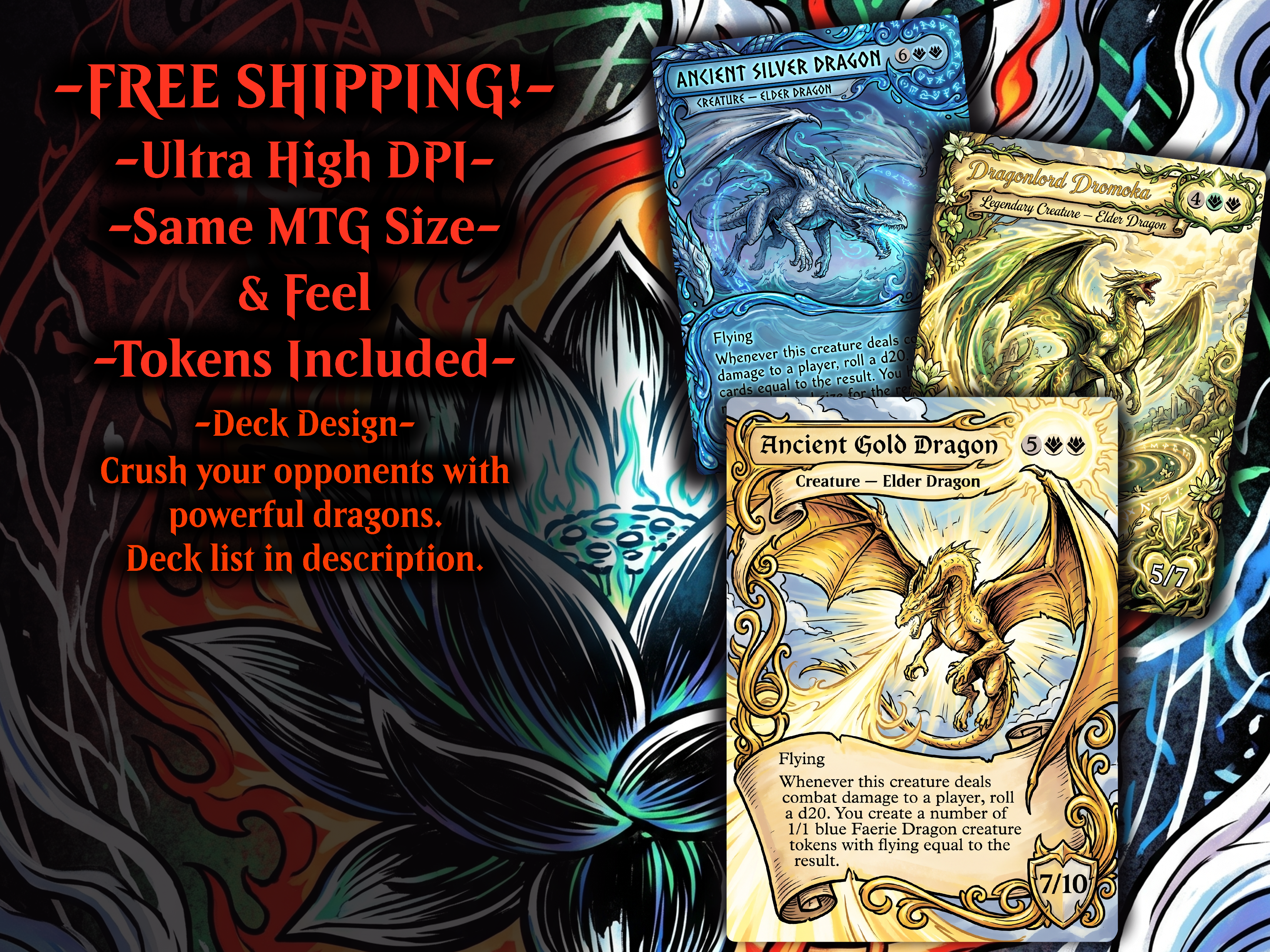 Dragon Tribal Ur-Dragon Proxy Commander Deck