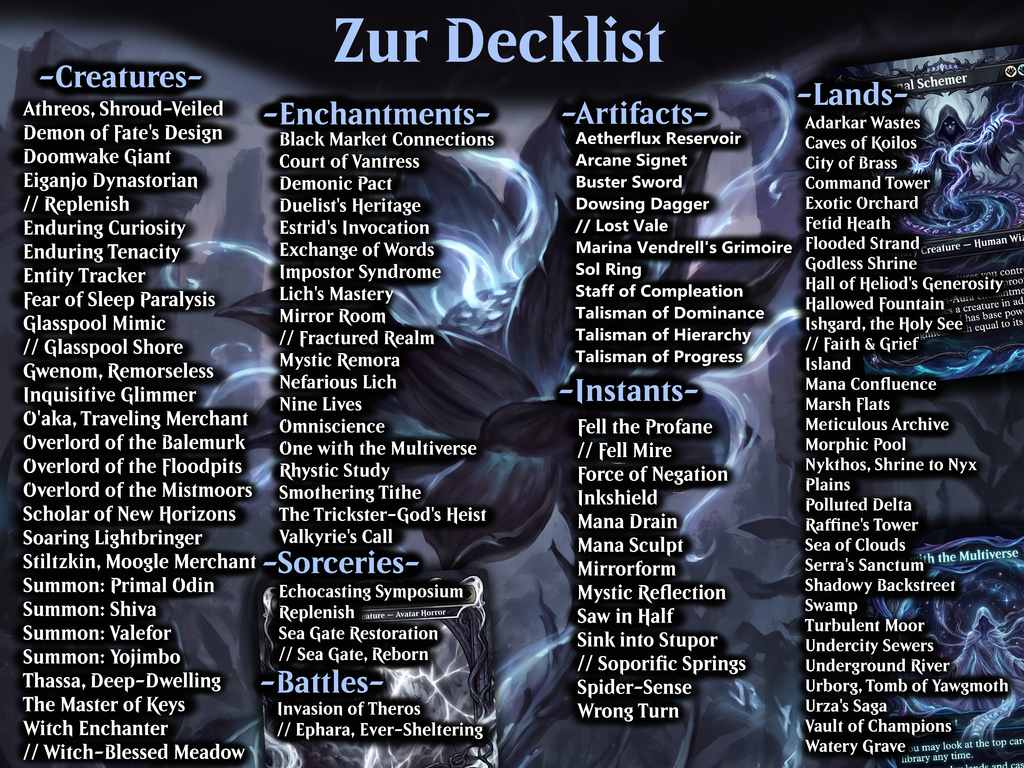 Zur, Eternal Schemer Commander Proxy Deck