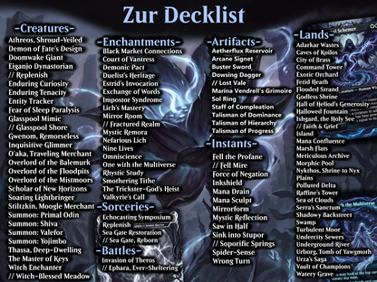 Zur, Eternal Schemer Commander Proxy Deck