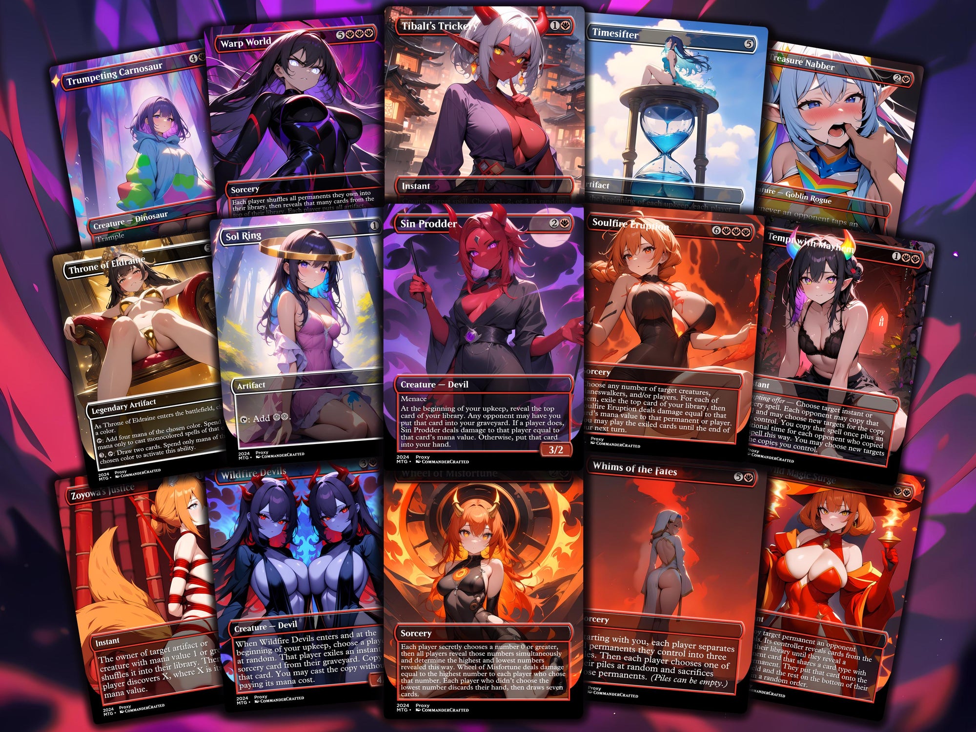 Chaos Commander Deck Zurzoth, Chaos Rider Complete EDH Proxy Deck