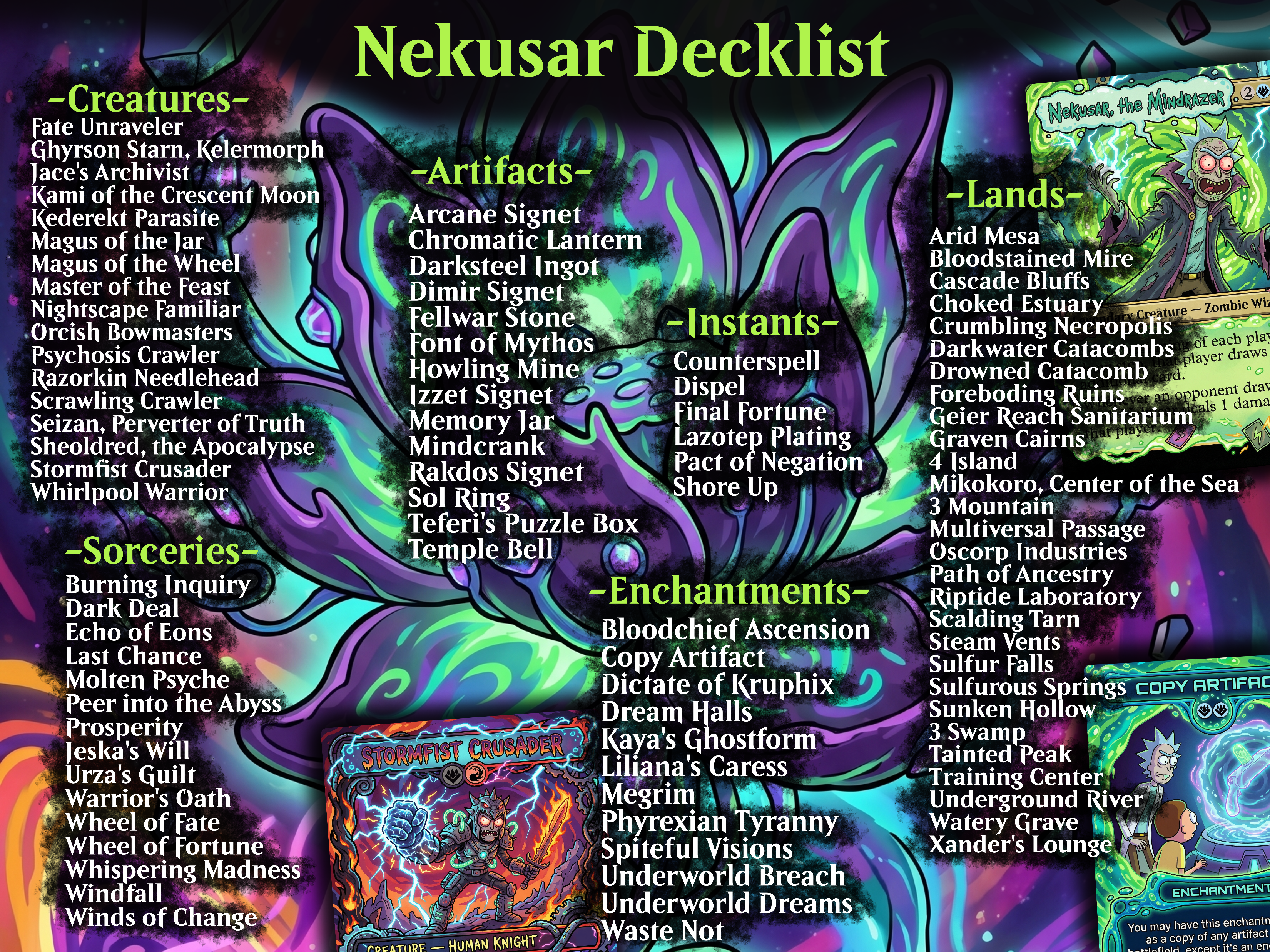 Nekusar, the Mindrazer Rick and Morty Commander Proxy Deck