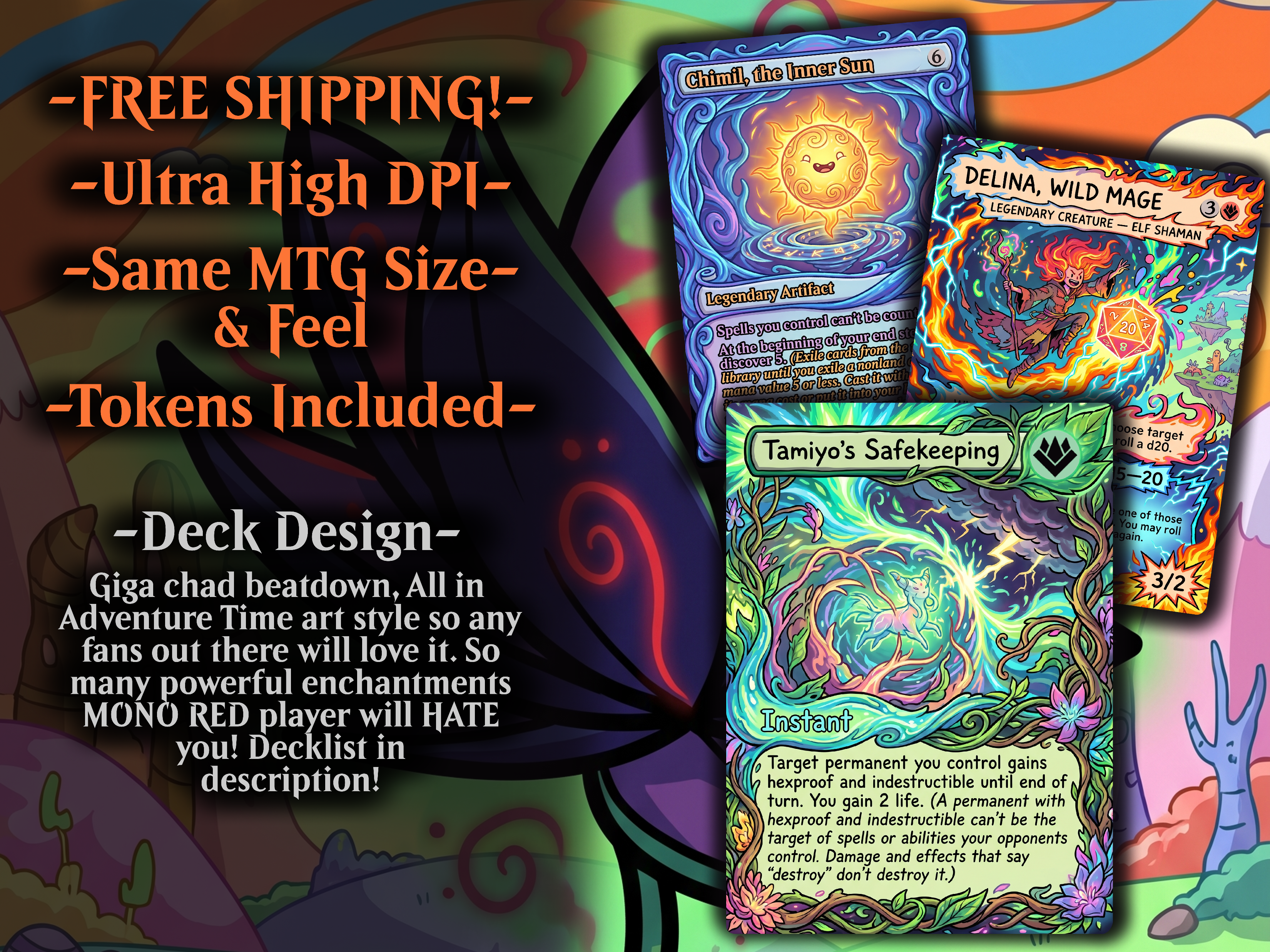 mtg bello commander deck Bello Adventure Time Art Style Commander Proxy Deck – Commander Crafted