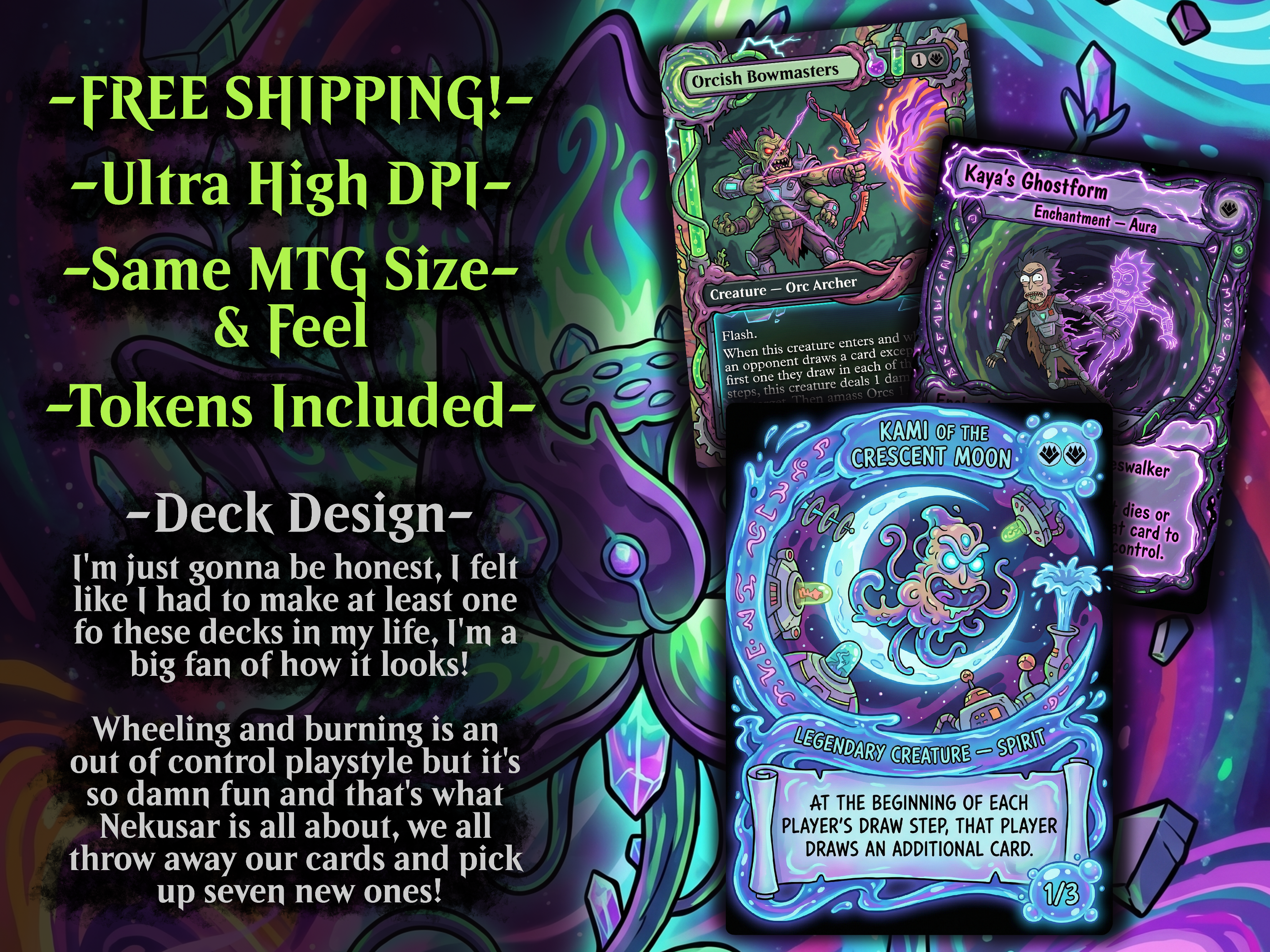 Nekusar, the Mindrazer Rick and Morty Commander Proxy Deck