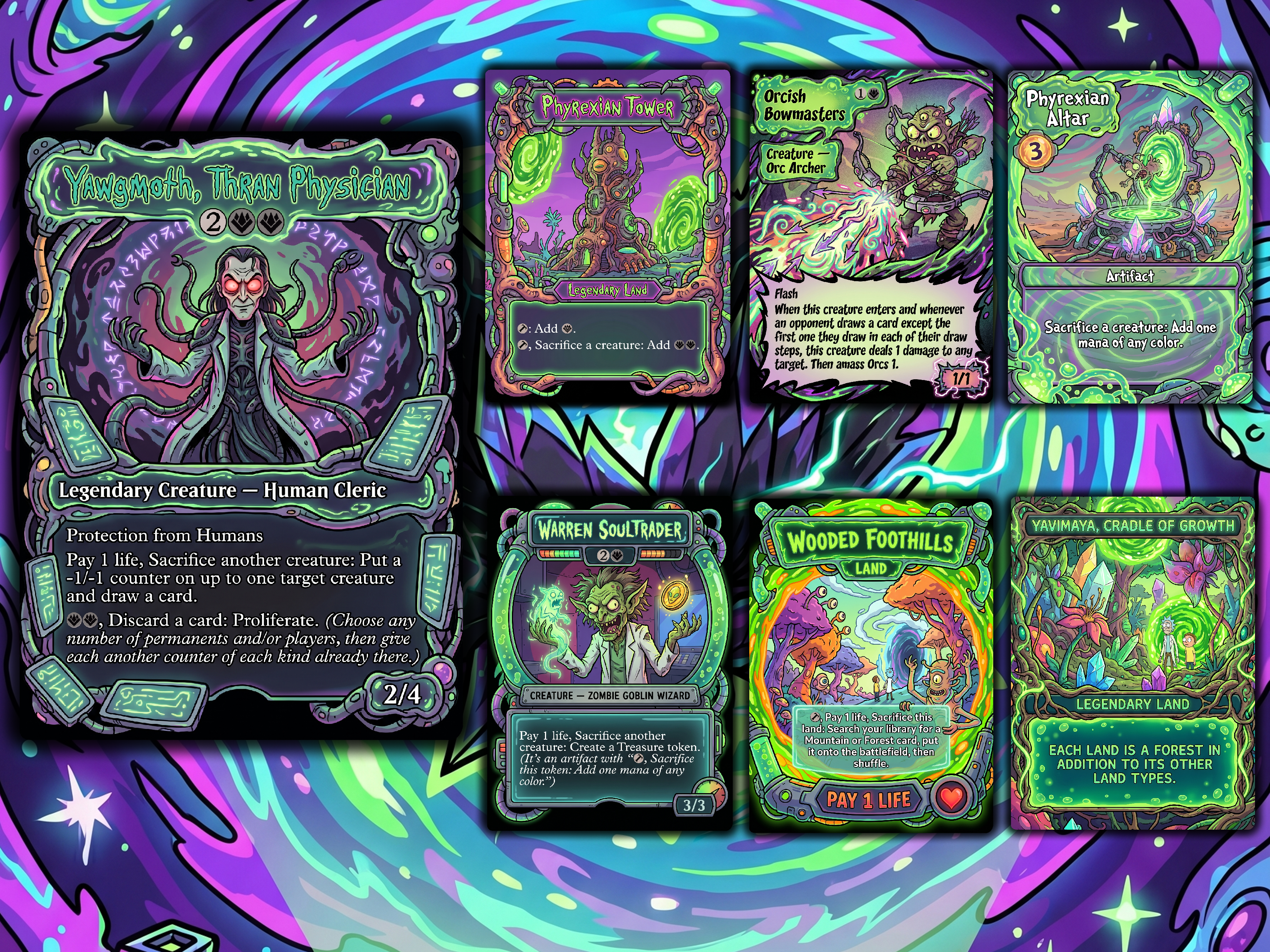Chatterfang Squirrel Tribal Rick and Morty Commander Proxy Deck