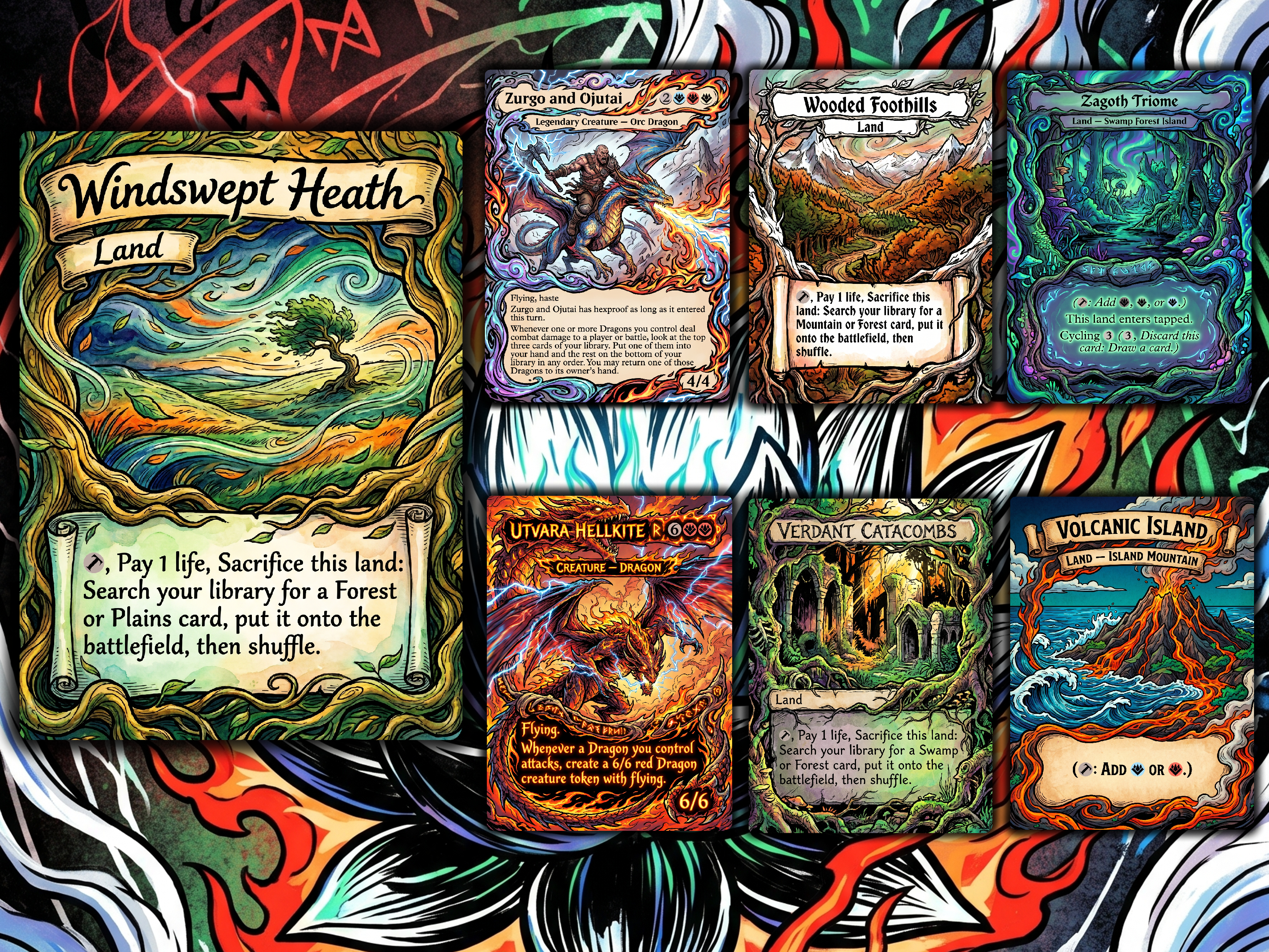 Dragon Tribal Ur-Dragon Proxy Commander Deck