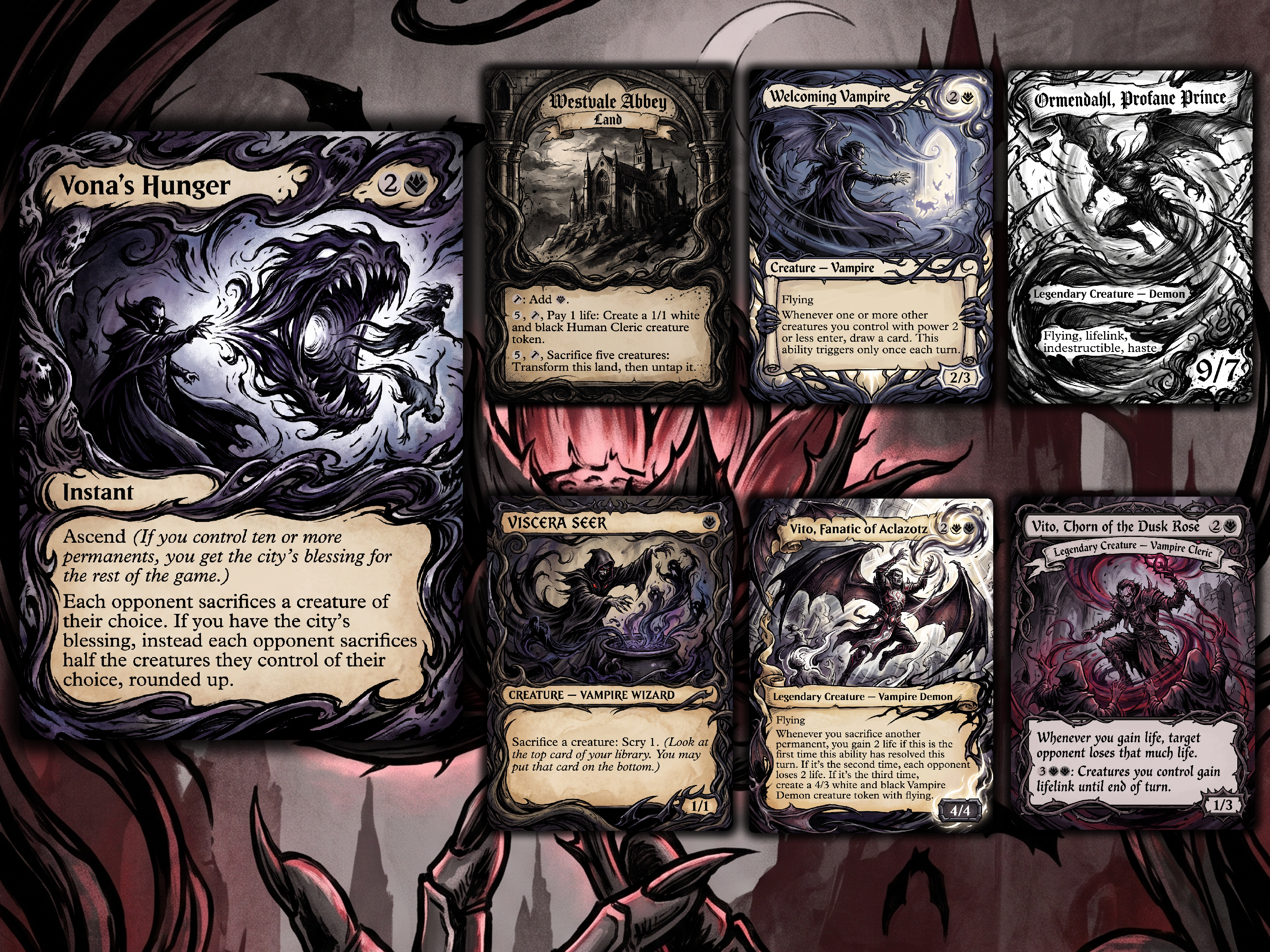Vampire Tribal Clavileño Proxy Commander Deck