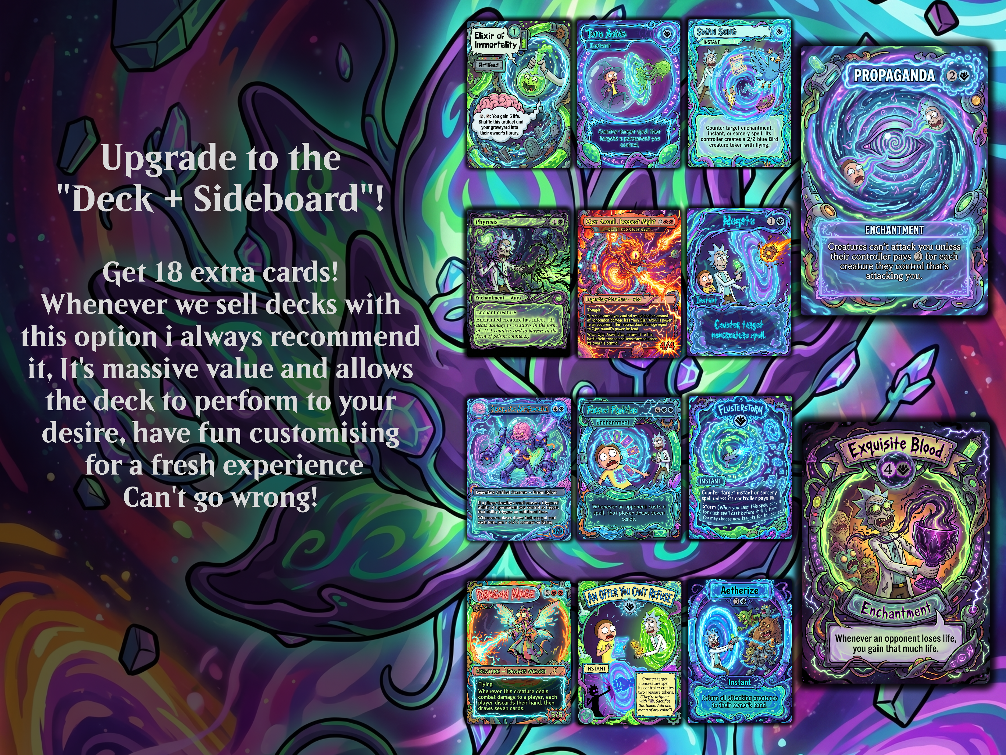 Nekusar, the Mindrazer Rick and Morty Commander Proxy Deck