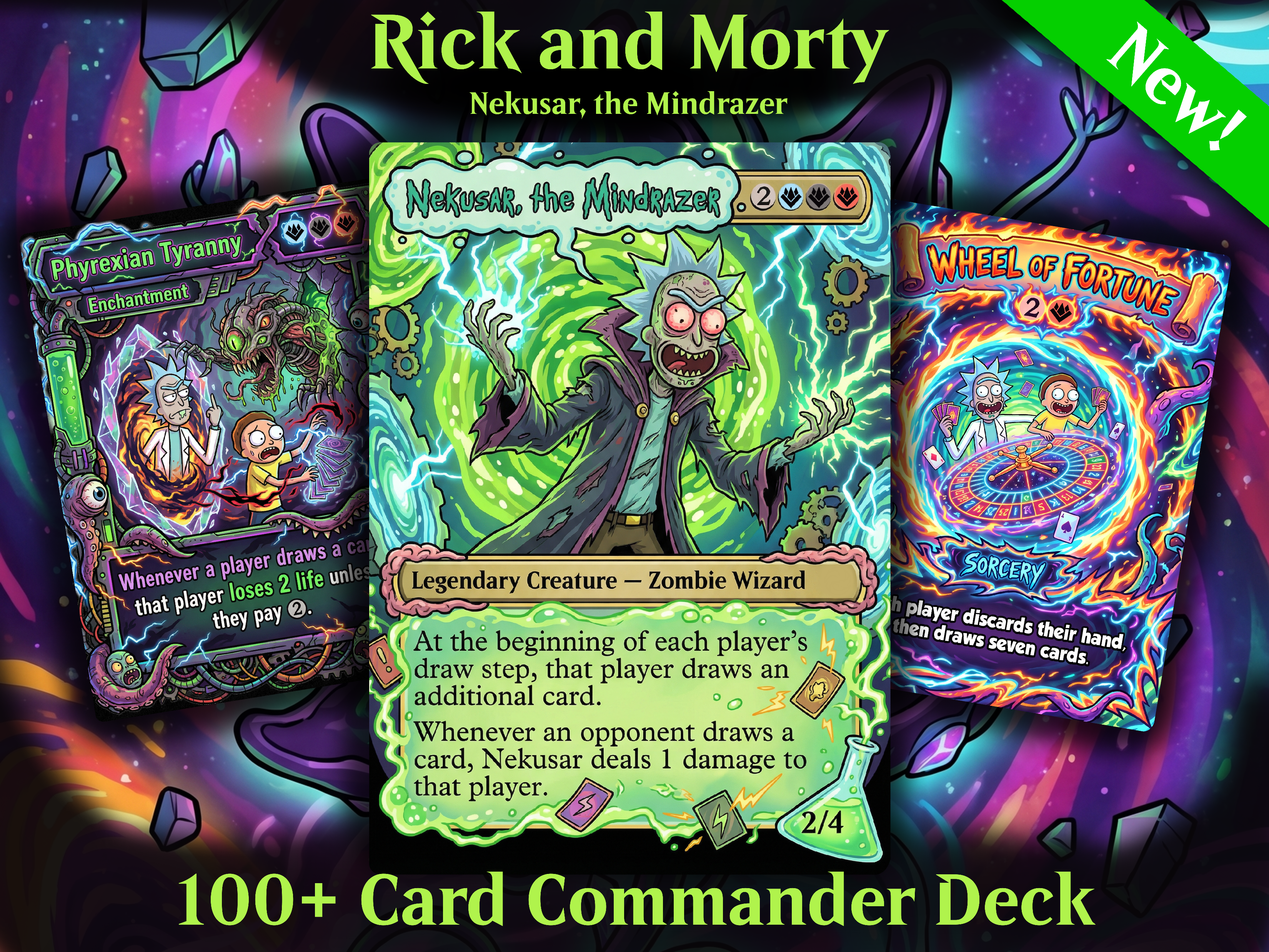 Nekusar, the Mindrazer Rick and Morty Commander Proxy Deck